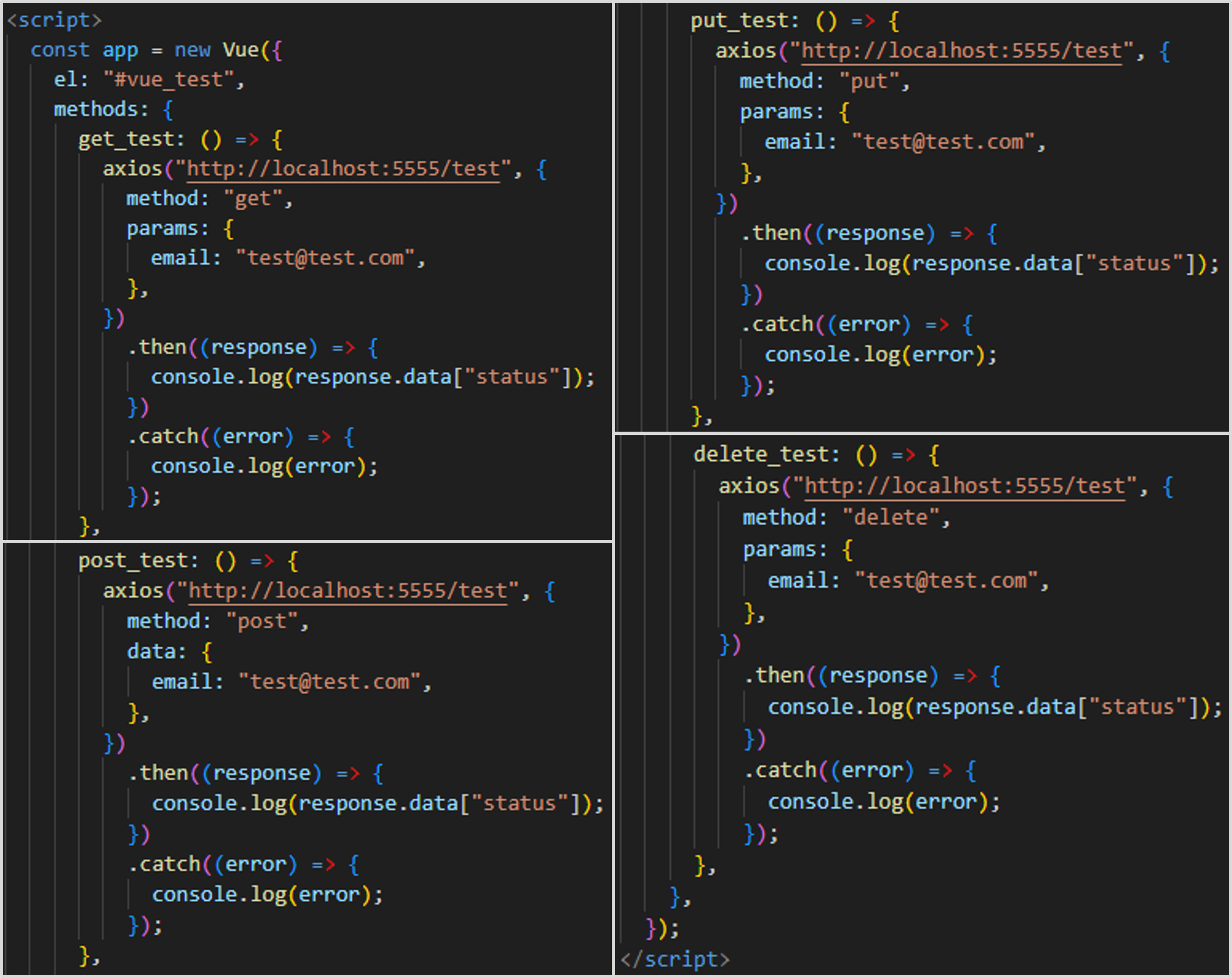 Vue methods